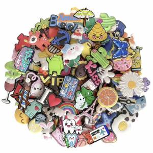 7-104Pcs Hot Toys Cartoon Series Shoe Charms for Clogs Sandals Decoration Shoes Accessories Buckle for Kids Friends Gift