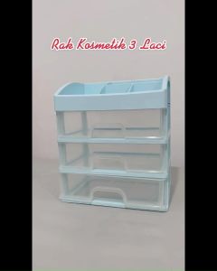 RAK KOSMETIK MULTIFUNGSI 3 LACI / RAK KOSMETIK 3LACI / RAK KOSMETIK 3SUSUN /RAK MAKE UP 3LACI