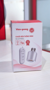 [NEW] Đui Đèn/ Chuôi Đèn E27 Điều Khiển Từ Xa Bằng Remote Điện Quang CĐTMR01 - Lắp Đặt Dễ Dàng Tiết Kiệm Điện Hẹn Giờ Tiện Lợi - Bảo hành 12 tháng