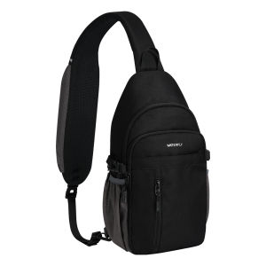 WATERFLY RFID Small Crossbody Sling Bag Lightweight Chest Bag with Multiple Pockets Travel Shoulder Daypack for Men Women