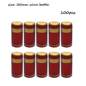 Heat Shrink Wine Wrap Capsules and Wooden T-shaped Wine Bottle Stoppers Kit Sealing Plug Bottle Caps for Making Cellars