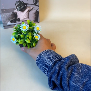 Tanaman Hias Pot Bunga Mini Plastik Artificial Daisy Ornamen Dekorasi Ruangan Rumah COD PBP221