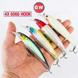 4 Colors Fishing Minnow Lure 13.3g/11.3cm Sinking Casting Lure Artificial Crankbait Suspending Minnow Snakehead Hard Bait 3D Eyes SwimBait with Treble Hook