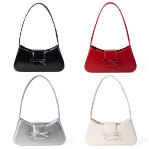 Fashion Women Tote Bag with Sweet Bow Design Durable PU Leather Large Capacity Handbag for Daily Outings