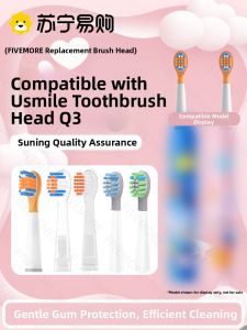 Fivemore Childrens Fun Planet Electric Toothbrush Head Smile plus USmile Deep Cleaning Soft Bristles Regular Size