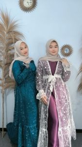 Long outer Brokat Tile/ outer kondangan