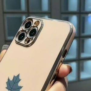 Ốp lưng điện thoại iphone bóng gương sang trọng in hình lá phong cho Iphone 7/8/plus/xs/xsmas/11/12/13/14/pro/promax - Shopbo247