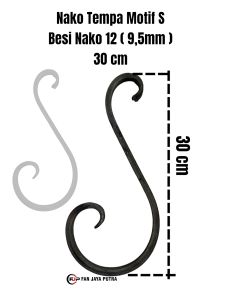 Ornamen Nako Tempa Motif S 30cm Besi Nako 12 ( 10mm ) | Nako Tempa Letter S 30cm