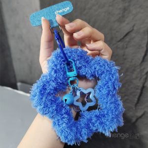 สร้อยข้อมือหัวใจรูปดาวสุดน่ารัก สายรัดโทรศัพท์มือถือ กระเป๋าใส่โทรศัพท์แบบกันการสูญหายในฤดูหนาว สายรัดข้อมือแบบยืดหยุ่นสำหรับผู้หญิง ผลิตจากเส้นใยไนลอน