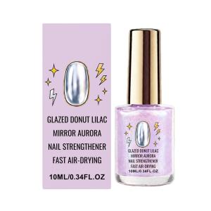 Glazed Lilac Nail Polish Mirror Aurora Nail Strengthener Fast Air-Drying Long-Lasting Shinny Manicure Nail Art Polish 10ml