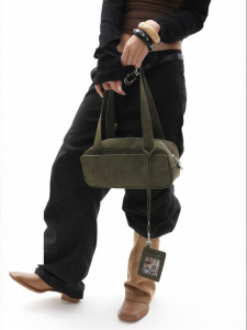JANDRESS | Moss Green Small Boston Bag