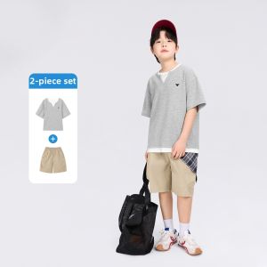 zosee | Boys Summer Clothing Set Short Sleeve T-Shirt V-Neck Shorts