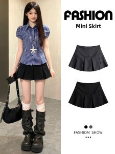 LANMENGYA | Black Slimming Short Pleated Skirt