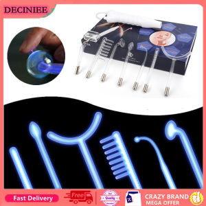 DECINIEE 6 In 1 High Frequency Facial Machine for Hair Face Electrotherapy Wand Neon Argon Treatment Acne Anti Aging Portable Skin Care Apparatu