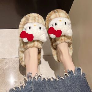 Adorable Cotton Slippers for Girls with Heel Fall Winter 2025 New Warm Waterproof Outdoor Wear Anti-Slip Home Shoes EVA Material