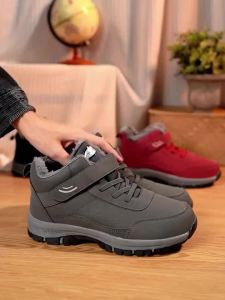 Winter Snow Boots Men Hiking Shoes Outdoor Slip-Resistant Rubber Soles Women Boot Plush Climbing High-top Boots