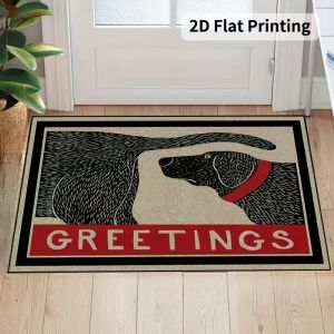 VIKAMA Vintage Pet Animal Graphic Pattern Mat Easy Clean Dirt Trapping Door Mat For Entry Living Room Home Decor