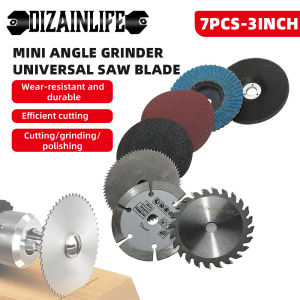7pcs Cutting Disc Flap Discs Set Angle Grinder Wheels Blades Sanding Discs Wood Metal Diamond Cutting Blades 3 Inch 75mm