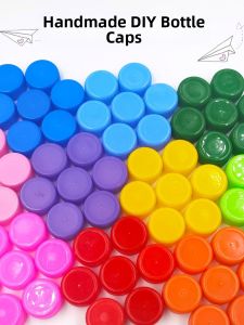 Colorful Plastic Bottle Caps for DIY Handcraft Kindergarten Toys Creative Puzzle Making Material Drinking Water Mineral Water