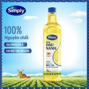 Dầu Ăn Simply Đậu Nành Nguyên Chất 1L - Hàng Chính Hãng - Date mới