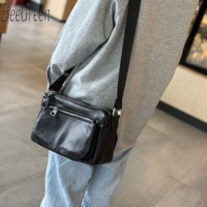 BeeGreen Women 100% Genuine Leather Black Shoulder Bag High Quality Minimalist Commuter Bag Casual Sling Bag Daily Cellphone Bag