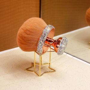 Large Size Diamond Embedded Powder Brush Foundation Brush Handle Gold Color High End Makeup Brush for Girlfriend Gift