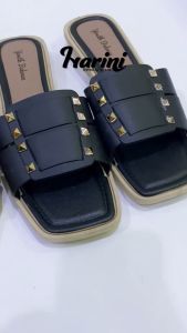 Sandal Jelly Karet Teplek Sendal Flat Slop Wanita Slip-on Murah Import Balance 088-Y