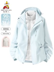 Mexican | Blue Down Jacket Windproof Outdoor Coat