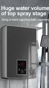 GoldStar 6500W Instant Electric Water Heater Tankless Shower Heater Digital Display Touch Control Constant Temperature with Leakage Protection for Bathroom