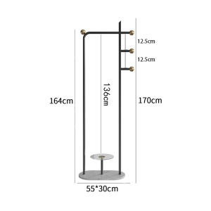 Stainless Steel Floor Mounted Bedroom Clothes Hanger Modern Minimalist Luxury Nordic Style Coat Rack U+Home Wardrobe Organizer