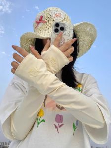 New 2025 Womens Summer Outdoor Riding UV Protection Loose Breathable Sunscreen Ice Sleeve Covers Cars Fashionable Youth