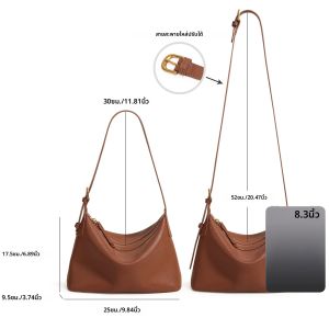 ITAMOOD ผู้หญิงใต้วงแขนกระเป๋าสําหรับทํางานเดินทางผัก Tanned Top Grain Cowhide กระเป๋าสะพายข้างความจุขนาดใหญ่ของขวัญแฟน