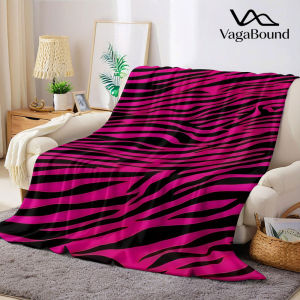 Pink Zebra Flannel Blanket Warm Soft Halloween Christmas Decorative Couch Warm Cozy All-Season Gift