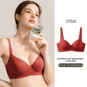 JIXIA | Sports Bra Large Size Gathered Anti-Sagging Shockproof Big Chest Appears Small Underwear For Young Women Fixed Strap Design