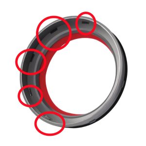 Replacement accessories for the dustbin locking ring and dust collection base cover of Dyson vacuum cleaners models V11/V15/SV14