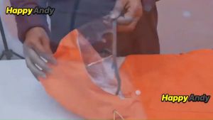 ชุดกันฝนสีส้ม ชุดกันน้ำ เสื้อกันฝน เสื้อพร้อมกางเกง มีแถบสะท้อนแสง 360 องศา รุ่นหมวกติด มีซับในตะข่ายสวมใส่ง่ายเนื้อผ้าดี Happyandy