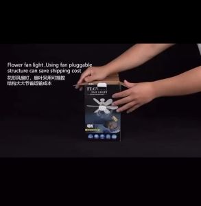 Ceiling Fan with LED Light and Remote Control for Living Room: 40W Mini Ceiling Fan Modern Design 3 Color Silent 3 Speed Wind 6 Blades Timer E27 Crystal Lamp Shade