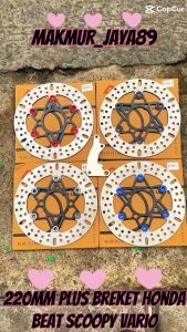 PIRINGAN CAKRAM DEPAN DS BINTANG LEBAR 220MM PLUS BREKET PNP BEAT SCOOPY VARIO LUBANG 4