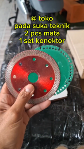 1Set Adaptor Bor Jadi Gerinda Arbor + 1Pcs Mata Gerinda Khusus Pemotong Granit + 1pcs Mata Serbaguna