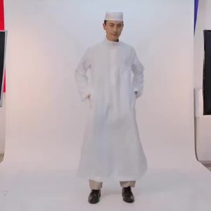 Mens Muslim Clothes Qatar RobeThobe Middle East Kaftan Saudi Arab Caftans Islamic Abaya Dress Dubai Robes