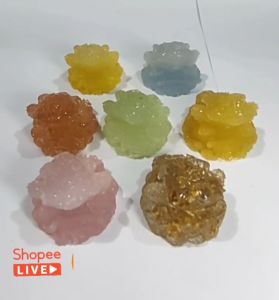 Patung Kodok Patung Keberuntungan | Kodok Kaki Tiga | Warna Gold Patung Fengshui Pajangan Kodok