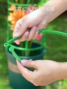 Half Round Plastic Plant Support Pile Bonsai Fixing Rod Climbing Vines Stake Garden Flower Ring Holder Rack for Plant Staking