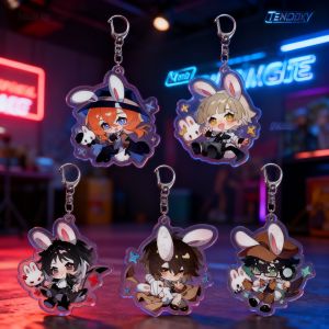 Bandai | Bungo Stray Dogs Acrylic Keychain Dazai Osamu Nakajima Atsushi Anime Merch Cosplay Gift In Stock