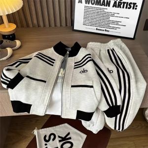 Casual Sporty Boys Outfit Autumn Fashionable Two-Piece Set Comfortable Breathable Material Zipper Closure Standard Package