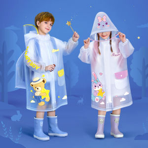 Childrens Raincoat Boys Girls Kindergarten School Bag Position New Style Raincoat with Backpack Position for Kids