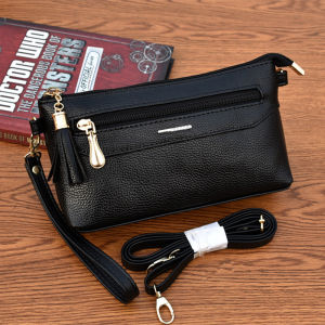 Mini Crossbody Handbag Womens Bag PU Leather Korean Style Casual Pure Color Soft Shoulder Bag for Middle-Aged Mothers