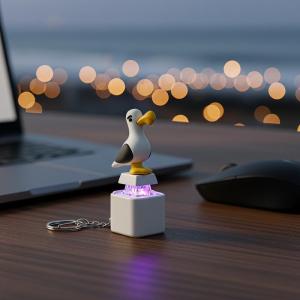 Sanrio | Funny Cute Seagull Shaped Fidget Keyboard Fidget Toys Keychain Finger Button Clicker Decompression Toys keychain