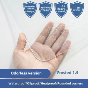 Transparent PVC Table Mat Heat Resistant Waterproof Oil Proof Non Washable Modern Simple Style Dining Table Cloth