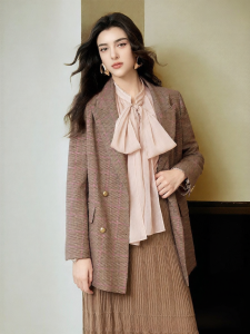 BADINA | Áo Blazer Nữ Họa Tiết Caro Đa Màu Mùa Thu 2025