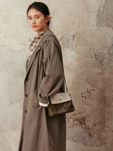 AVALEA | Crocodile Print Leather Small Satchel